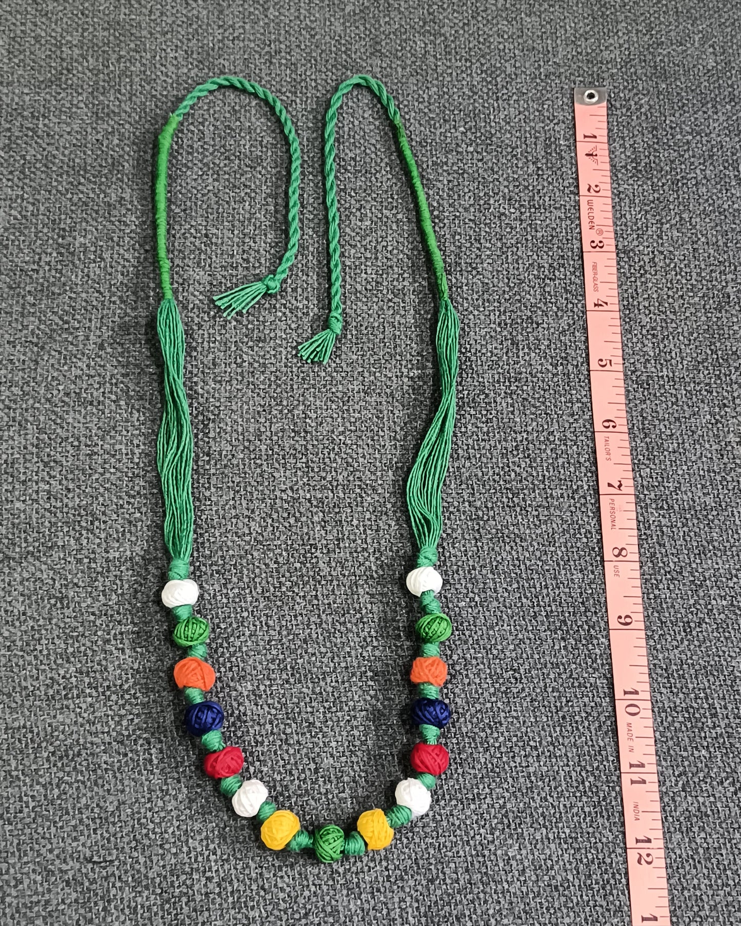 Handmade Multicolor Thread Bead Necklace | Eco-Friendly Boho Jewelry – Lakshira Trends