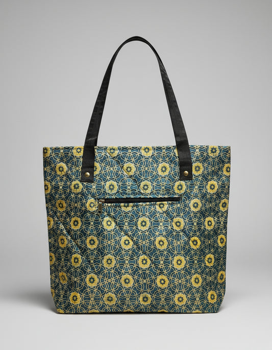 Ajrakh Mashru Silk Tote Bag – Handcrafted & Sustainable