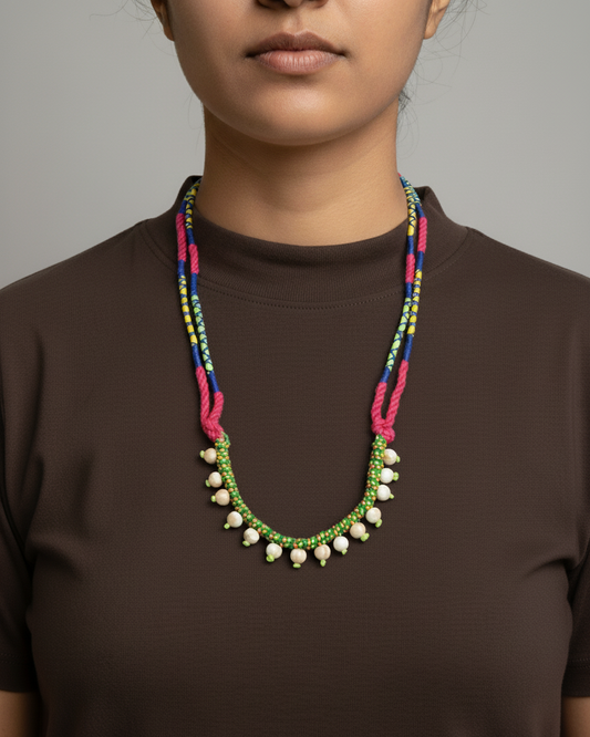 Handmade Multicolor Beaded Necklace | Boho Tribal Statement Jewelry – Lakshira Trends