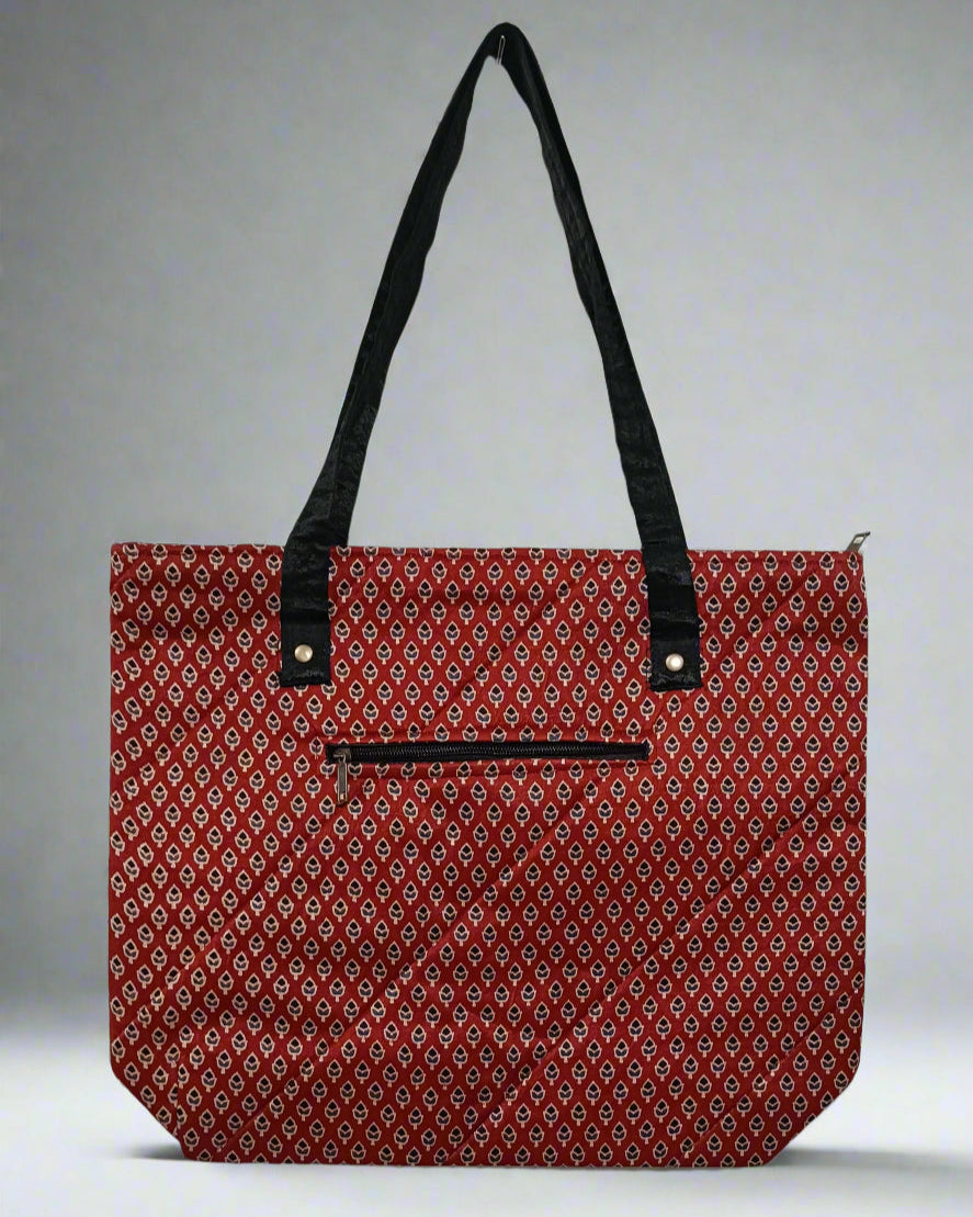 Ajrakh Mashru Silk Tote Bag – Handcrafted & Sustainable