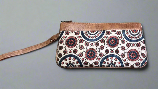 Ajrakh Mashru Silk Pouch – Handcrafted & Sustainable
