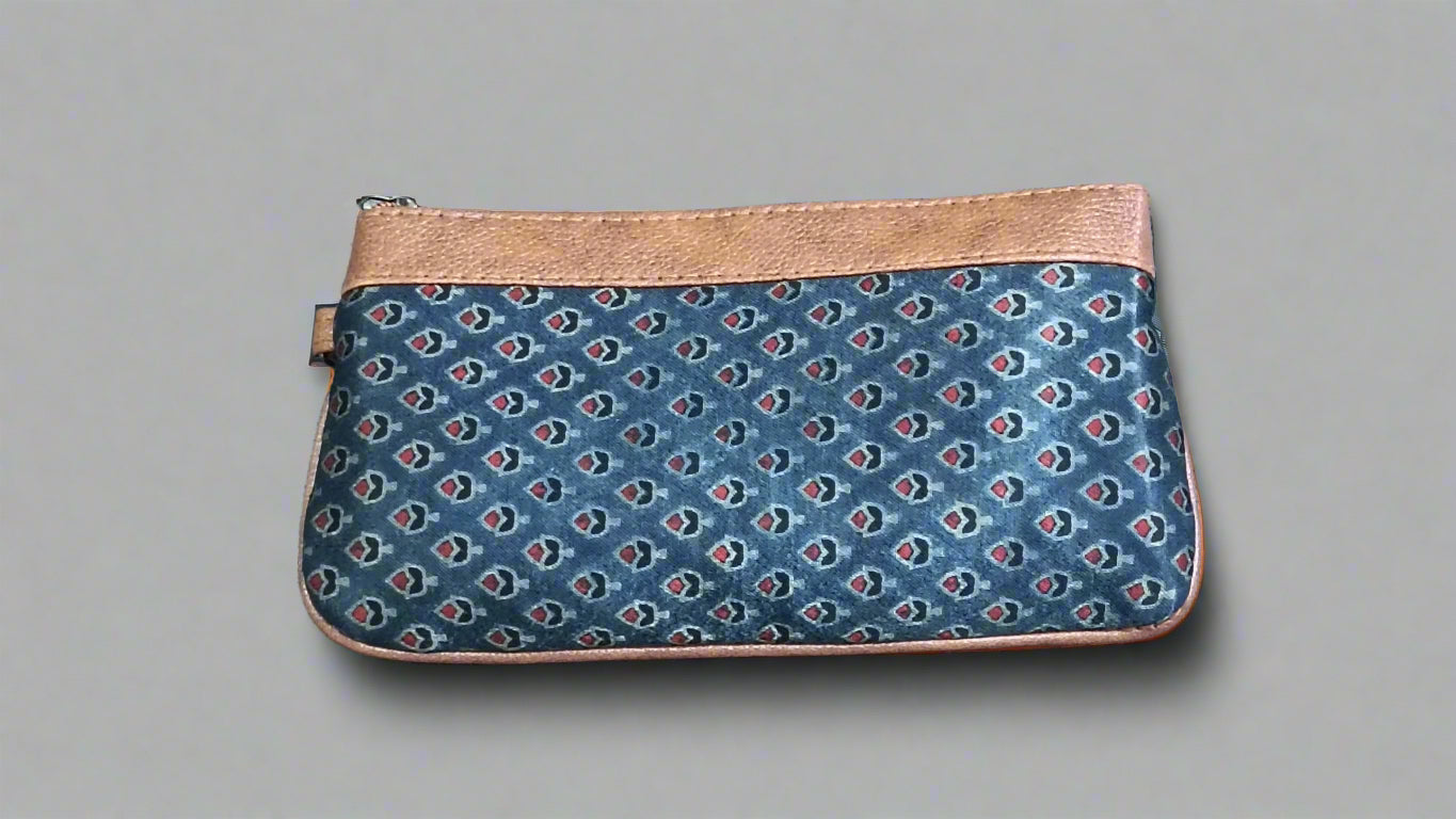 Ajrakh Mashru Silk Pouch – Handcrafted & Sustainable