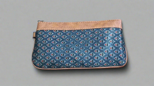 Ajrakh Mashru Silk Pouch – Handcrafted & Sustainable