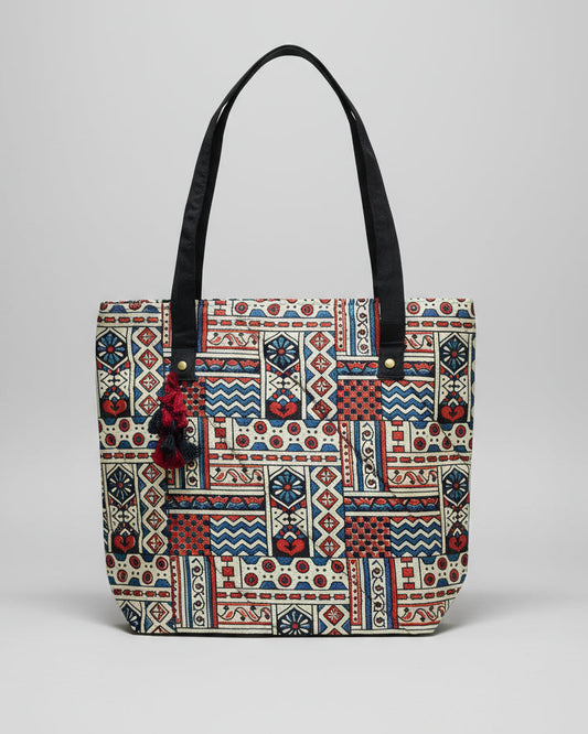 Ajrakh Mashru Silk Tote Bag – Handcrafted & Sustainable
