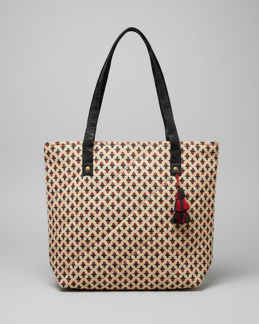 Ajrakh Mashru Silk Tote Bag – Handcrafted & Sustainable