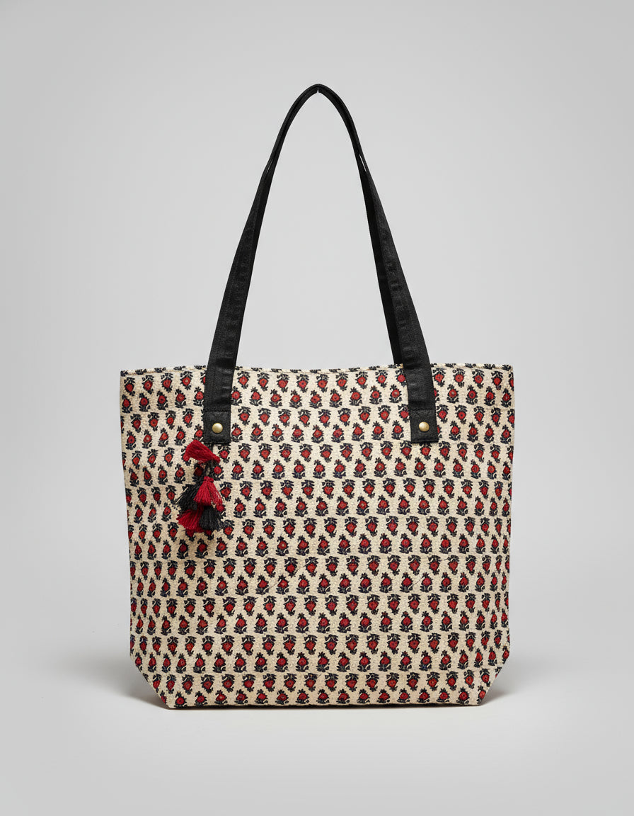 Ajrakh Mashru Silk Tote Bag – Handcrafted & Sustainable