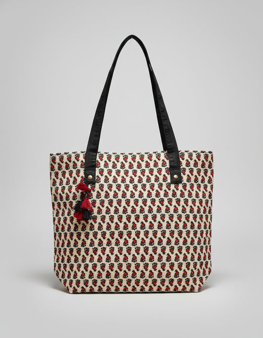 Ajrakh Mashru Silk Tote Bag – Handcrafted & Sustainable