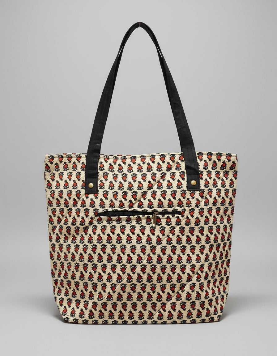 Ajrakh Mashru Silk Tote Bag – Handcrafted & Sustainable