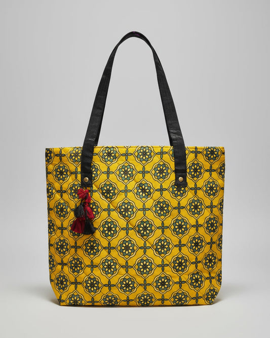 Ajrakh Mashru Silk Tote Bag – Handcrafted & Sustainable