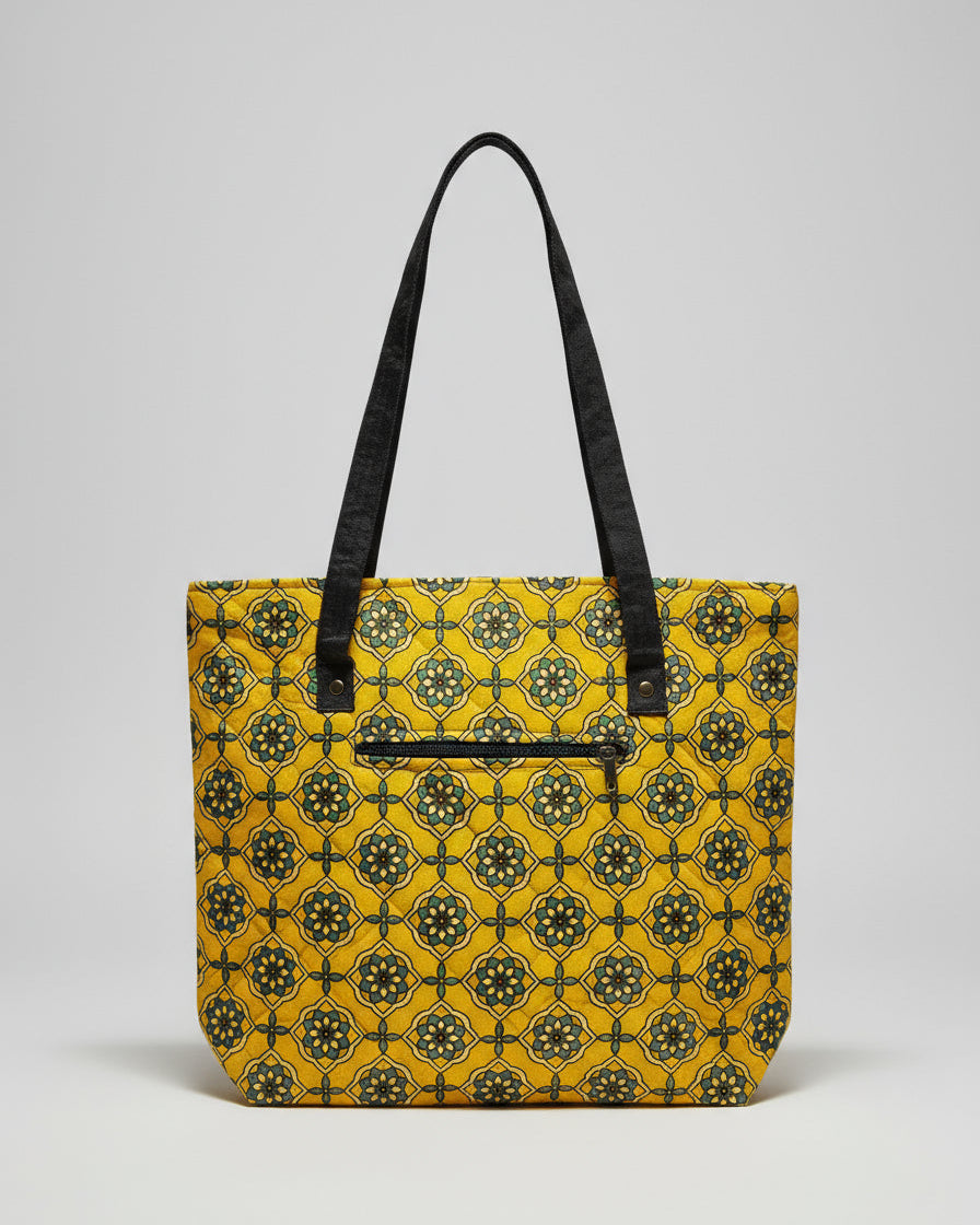 Ajrakh Mashru Silk Tote Bag – Handcrafted & Sustainable