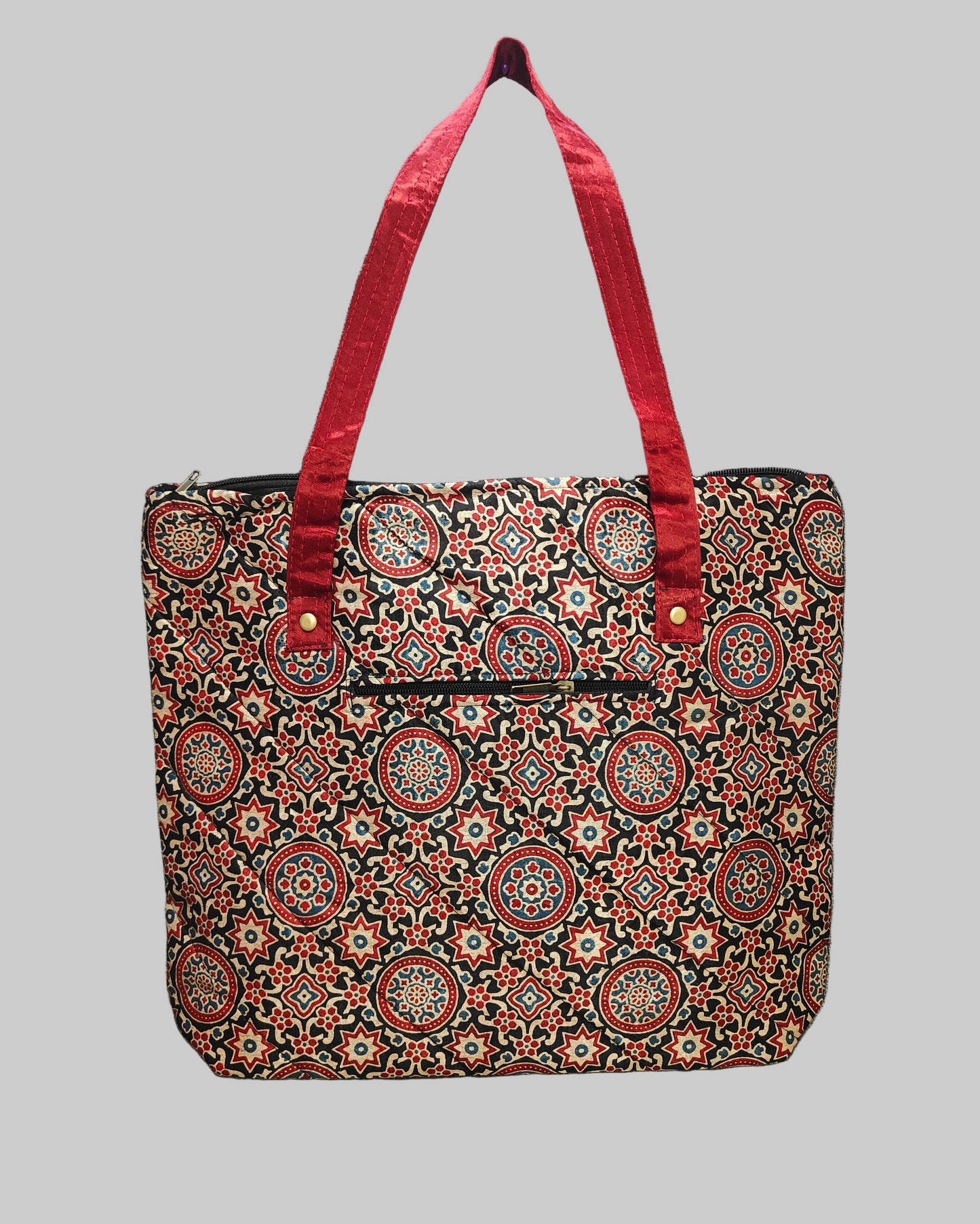 Ajrakh Mashru Silk Tote Bag – Handcrafted & Sustainable