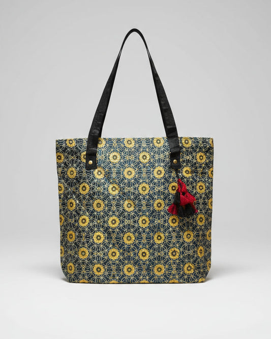 Ajrakh Mashru Silk Tote Bag – Handcrafted & Sustainable