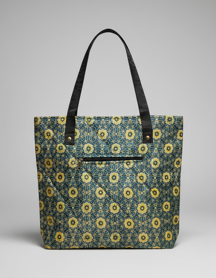 Ajrakh Mashru Silk Tote Bag – Handcrafted & Sustainable